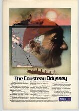 1977 ARCO Oil  The Cousteau Odyssey Vintage Print Ad Jacques Cousteau Photo Art picture