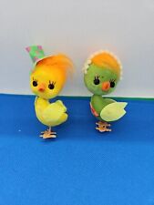 Lot of TWO Cute Vintage Easter Chicks - Flocked Styrofoam Novelties picture
