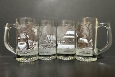 Set (4) Currier & Ives Lithographic Print America Mugs 4 Variety Themes Mint picture