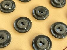 Vintage Buttons - 24 Iron Gray 2-hole Raised Center Casein 5/8