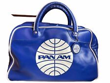 Vintage PAN AM Carry On Bag Original Certificated Blue Travel Luggage Duffel Bag picture