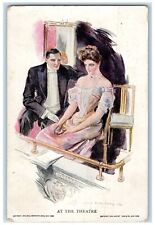 1909 Couple Romance At The Theatre Beatrice Nebraska NE Posted Antique Postcard picture