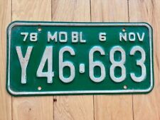 1978 Missouri License Plate picture
