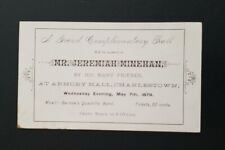 Antique 1879 Jeremiah Minehan Ball Invite ~ Armory Hall, Charlestown  picture
