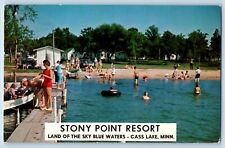 Cass Lake Minnesota Postcard Stony Point Resort Land Sky Blue Waters Lake 1971 picture