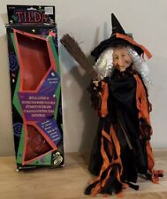 Vintage 1994 Fibre Craft Tilda Good Witch Poseable Doll 16” w. Broom Hat & Dress picture
