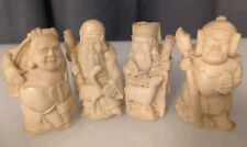 4 Carved Resin Chinese Lucky Gods Buddha 2.75