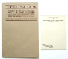 1918 British War Aims World War I Booklet - Prime Minister David LLoyd George picture