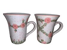 Pink Roses Coffee Mug Susan Steinberg Design, Papel Giftware (Used/EUC) Set Of 2 picture