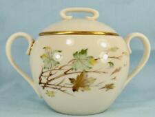 Lenox Westwind Sugar Bowl & Lid Porcelain Green Brown Yellow Leaves X-407 picture
