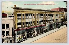 c1910~Oak Hall Building~Pawtucket Rhode Island RI~Main Street~Antique Postcard picture