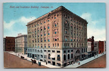 Dubuque Iowa Bank & Insurance Building c1914 IA Postcard picture