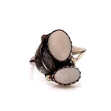 VTG Navajo Sterling Silver & Mother of Pearl Size 4.5 Ring 177  picture