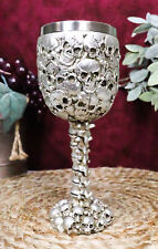 Gun Metal Silver Ossuary Skull Heaps Graveyard of Lost Souls Wine Goblet Chalice picture