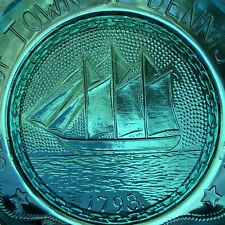 Dennis MA Town Seal Cape Cod 3 Masted Schooner Massachusetts Pairpoint Cup Plate picture