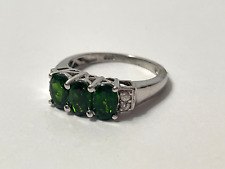 Vintage Chrome Diopside Ring Platinum over Sterling Silver Ring Jewelry Size 4 picture