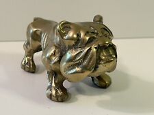 Vintage Solid Brass English Bulldog Desk Paperweight Figure, 4 In. picture