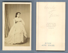 Grob, Paris, Lovely, (Mrs. Désirée Larue, known as) Vintage CDV albumen face card picture
