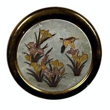 Trinket Jewelry Box 24 kt Gold Vintage The Art of Chokin Edged Lid Hummingbird picture