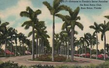 Postcard FL Boca Raton Entrance to Boca Raton Club Linen Vintage PC f5259 picture
