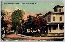 Middletown, New York - Elk's Home at South Street - Vintage Postcards - Posted picture