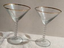 Pair Of Botticelli Martini Glasses With Gold Rims And Stem Of Stacked Balls picture