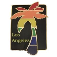 Vintage Los Angeles Rainbow Palm Tree Travel Souvenir Pin picture