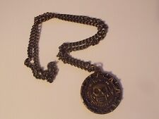 Disney Parks The Pirates League Aztec Skull Coin Medallion Necklace  picture
