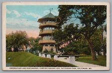 Observatory Earthworks Camping Ground 1914 Patterson Park Baltimore MD Postcard picture
