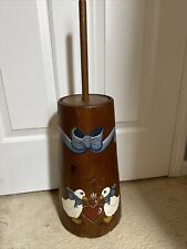 Vintage Wooden Butter Churn Handpainted Design Country Decor Ducks Hearts Bow picture