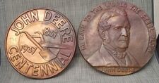 Vintage John Deere 1837-1937 Centennial Medallions Copper Pennies Wall Plaque picture