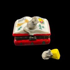 The Night Before Christmas Hinged Lid Trinket Box w Mouse with Cheese Trinket picture