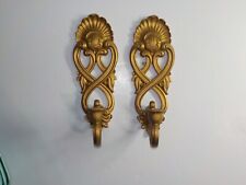 Vtg 1988 Homco Pair Homco MCM Wall Sconces Candle Holders Hollywood  Regency picture