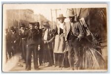 1916 Spanish American War Sailor Umbrella Cane RPPC Photo Unposted Postcard picture