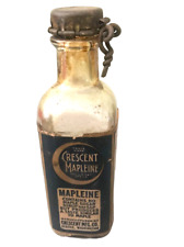 Antique Crescent Mapleine Glass Bottle Paper Label 4 1/4