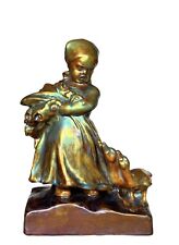 Zsolnay Figurine Girl with Geese  Eosin Glaze picture