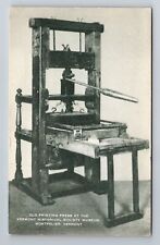 Montpelier VT- Vermont, Old Printing Press, Antique, Vintage Souvenir Postcard picture
