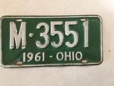 GOOD SOLID VINTAGE 1961 OHIO LICENSE PLATE See My Other Plates picture
