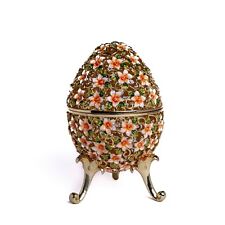 Large Flower Egg Trinket Box  Handmade by Keren Kopal Austrian Crystals picture