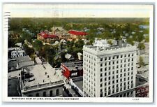 1938 Birds Eye View Looking Northwest Exterior View Building Lima Ohio Postcard picture