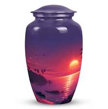 Sunset Purple Classic Large Aluminium Urn for Human Ashes with Personalized Engr picture