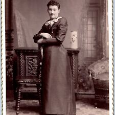 c1880s Stillwater, MN Cute Young Lady Cabinet Card Photo Laurent Wiklund B20 picture