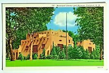 Vintage linen postcard MUNICIPAL LIBRARY & MUSEUM CARLSBAD, NEW MEXICO  unposted picture