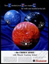 1962 Brunswick Crown Jewel red blue black bowling ball photo vintage print ad picture