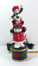Vtg Snowden and Friends Raggedy Ann & Andy Snowman Twirling Table / Tree Topper picture