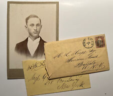 1867 HAND-WRITTEN LETTERS from New York and authors photograph 156 yrs old picture