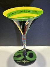 Lolita Happy Birthday “50 and Fabulous” Martini 7” Glass Recipe on Bottom - EUC picture