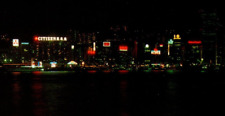 Hong Kong Postcard 1970's View Looking Across Victoria Harbor at Night picture