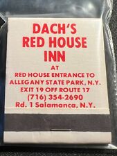 VINTAGE MATCHBOOK - DACH'S RED HOUSE INNN - SALAMANCA, NY - UNSTRUCK picture