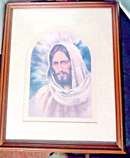 Vintage K. Maroon Framed Matte Finish Picture of Jesus picture